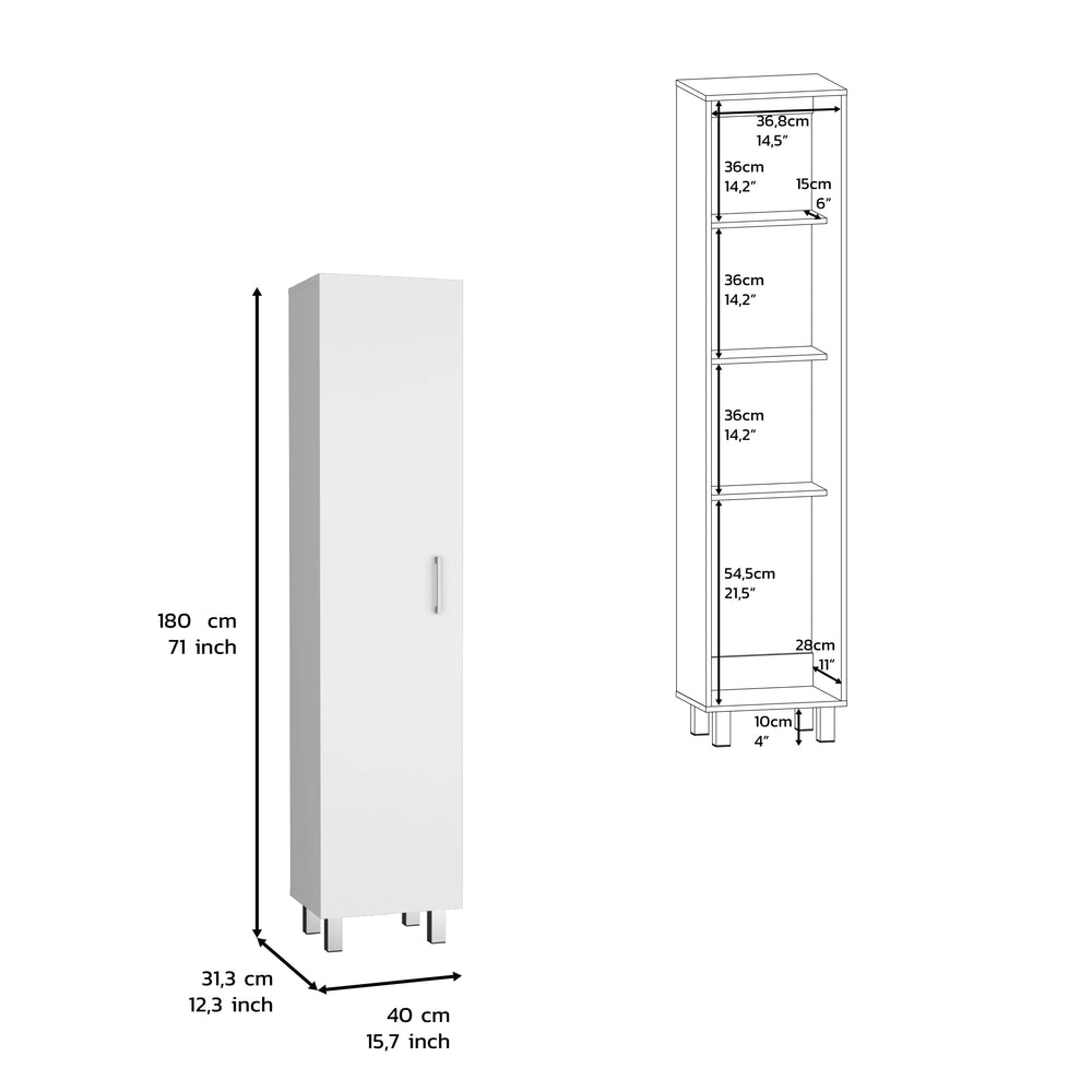 16-Inch Vernon Slim Storage Cabinet – Slim Silhouette for Tight Spots