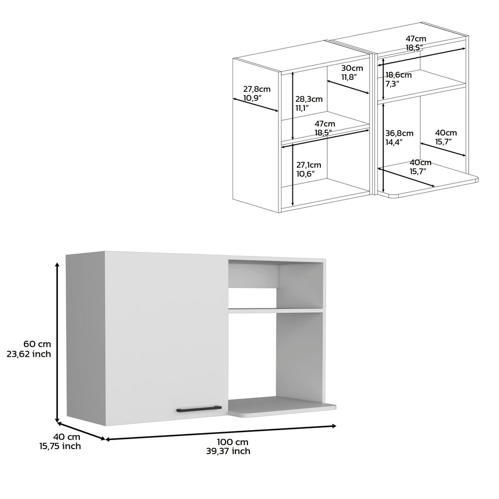 39-Inch Salento Storage Cabinet with Wall-Mounted – Wide, Wall-Saving Footprint