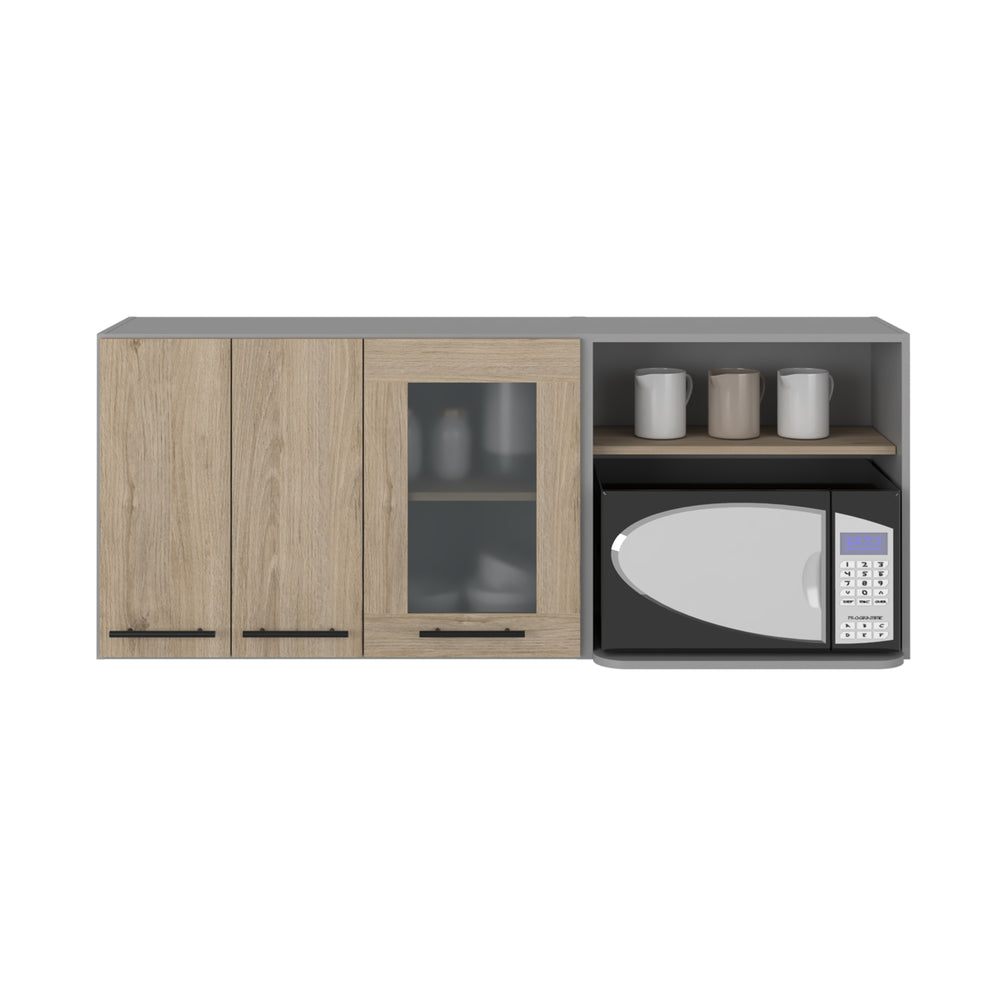 59-Inch Blade Wall Cabinet with Double Door – Open Shelf Storage