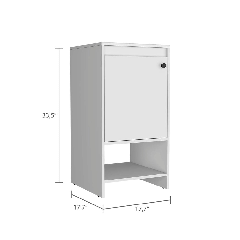 18-Inch Braavos Bathroom Vanity with Sink with Single Door and 2 Open Shelves – Open Base Shelf