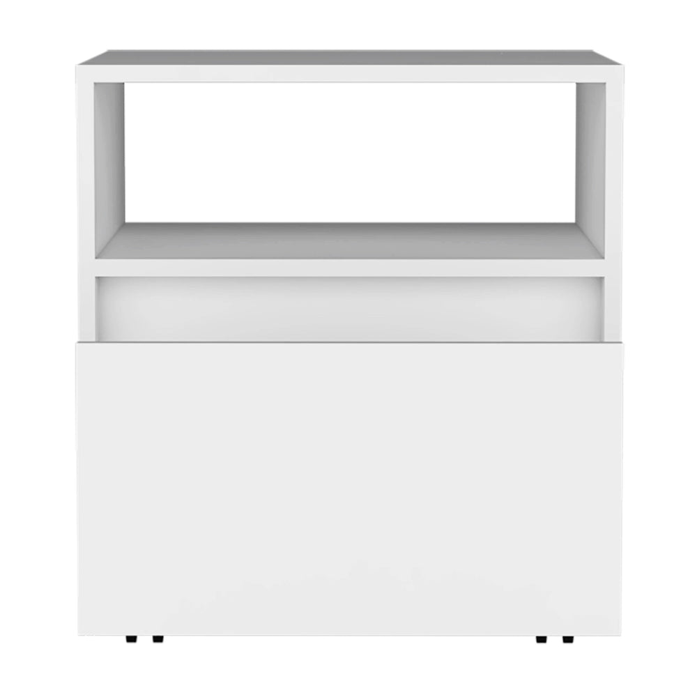 19-Inch Wasilla Nightstand with Casters and 1-Drawer – Compact, Sturdy Build