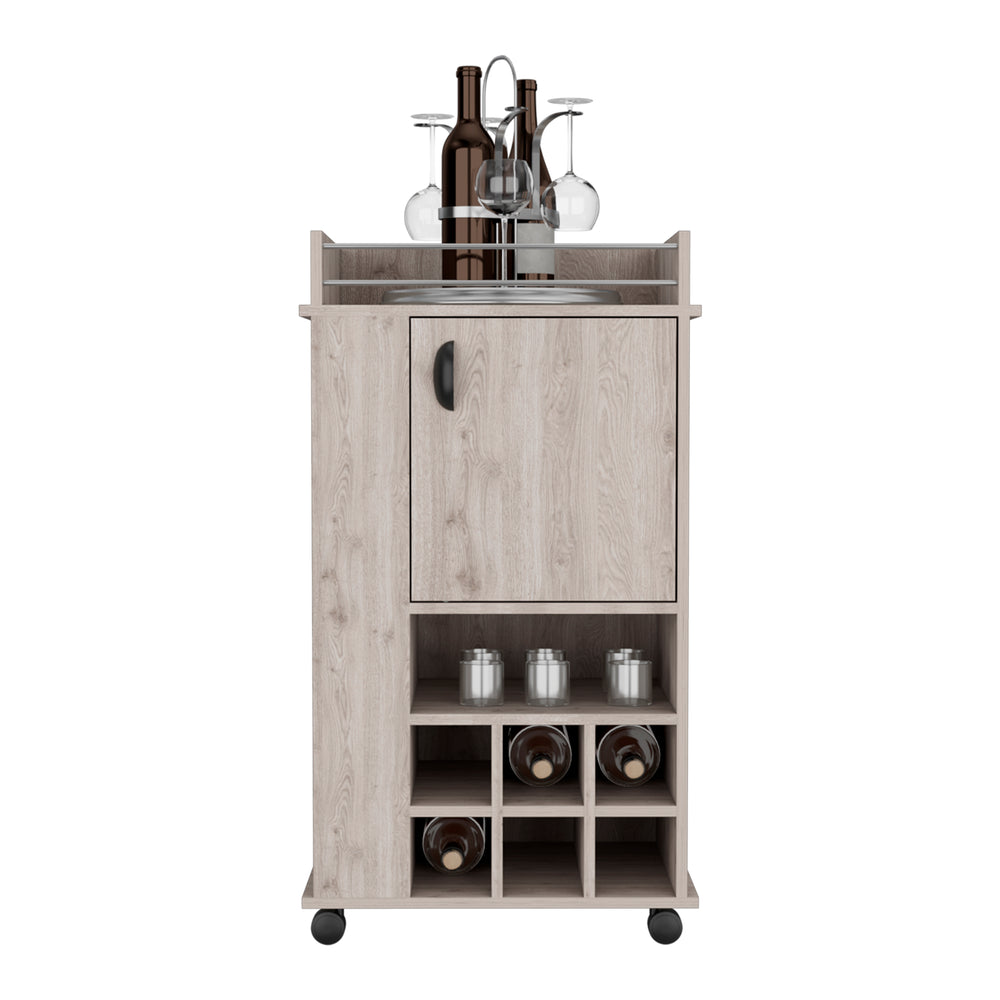 22-Inch Fraser Bar Cart with Wine Rack and Casters – Rolling Mobile Design