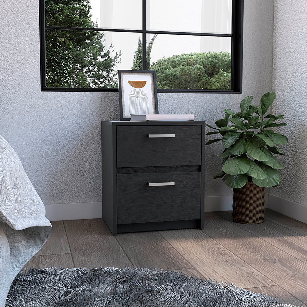 16-Inch Bethel Nightstand with 2-Drawer – Smooth Contemporary Finish
