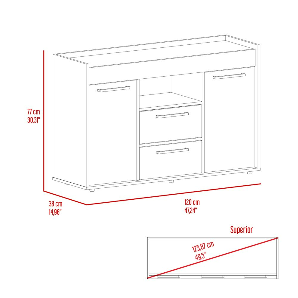 47-Inch Hart Sideboard Storage Cabinet with Double Door – Durable Construction