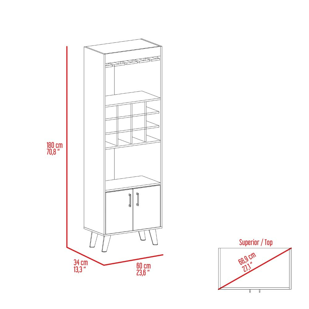 24-Inch Harvey Storage Cabinet with Double Door and 2 Open Shelves – Durable Construction