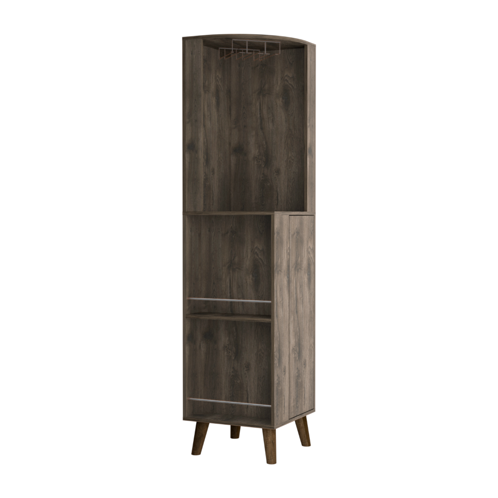 18-Inch Jaipur Corner Bar Cabinet with 1-Drawer – Bottle and Glass Shelf