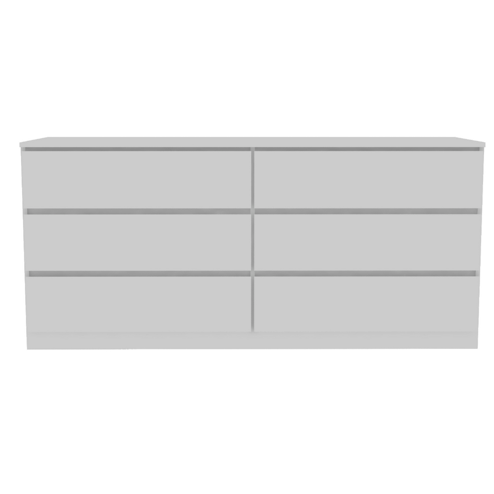 60-Inch Cocora Dresser with 6-Drawer – Sturdy White Build