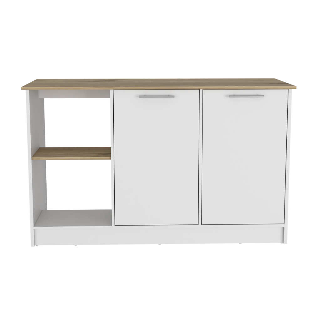 59-Inch Coral Kitchen Island with Double Door – Confirmed Load Rating