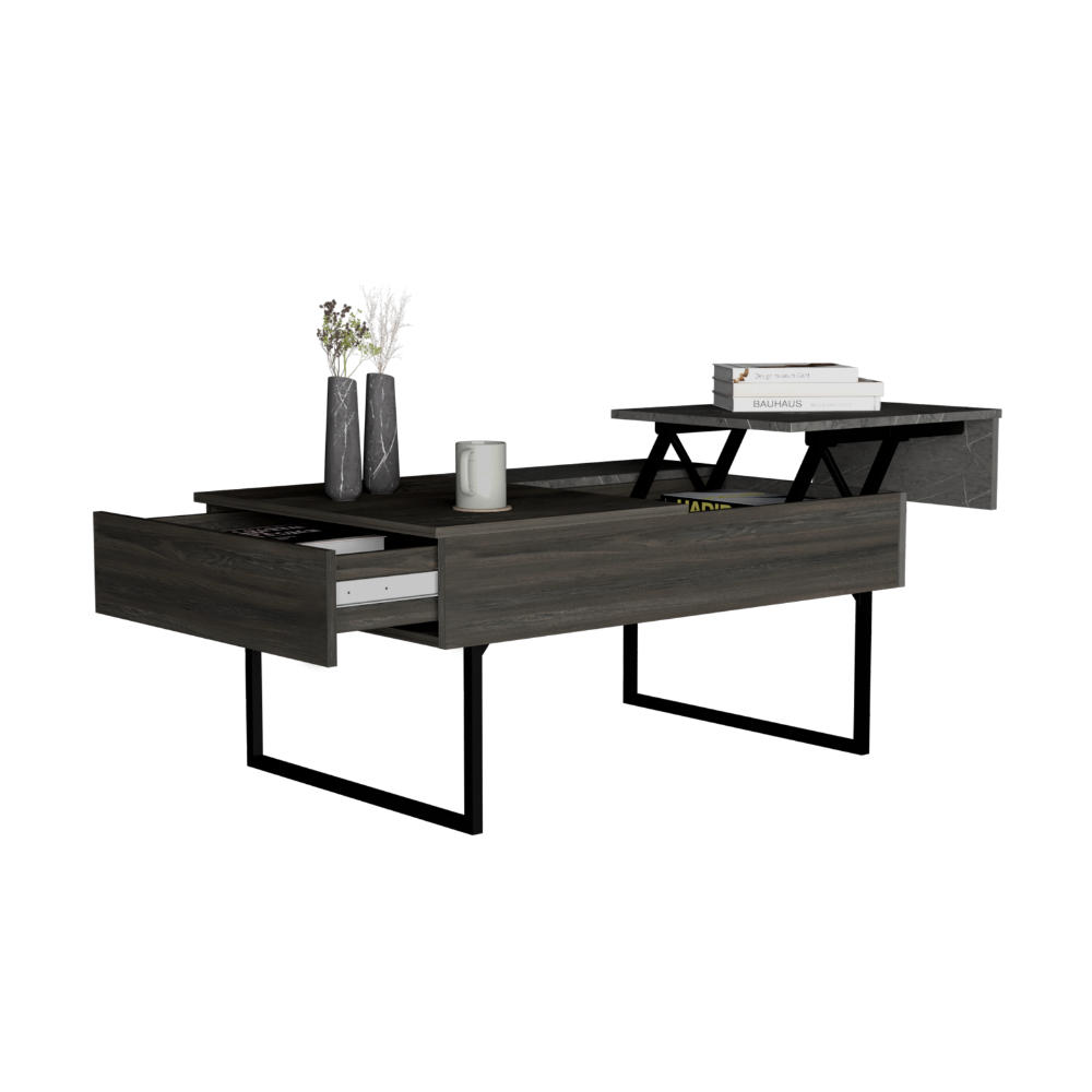 Toronto Lift Top Coffee Table with 1-Drawer – Sturdy Metal Legs and Weight Capacity