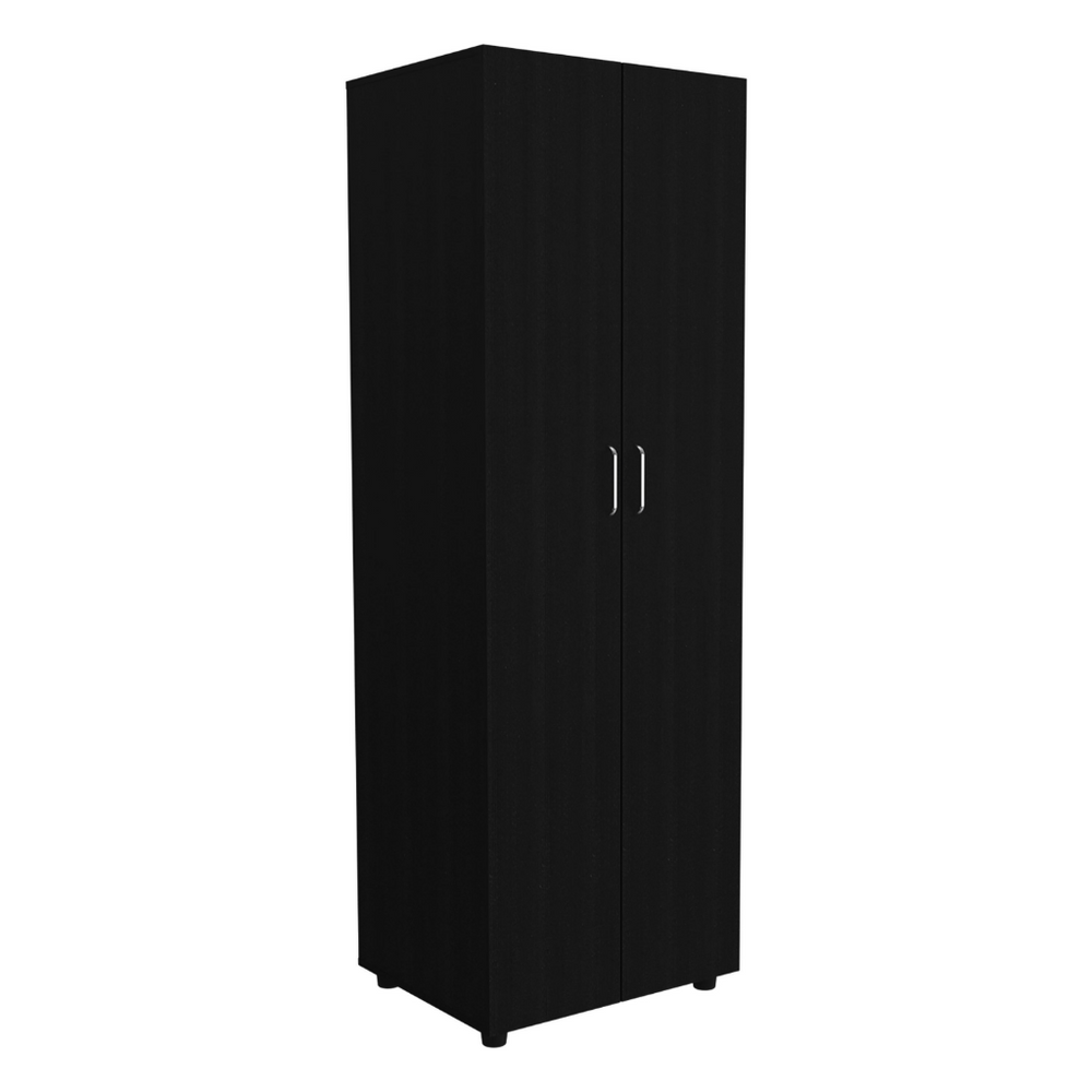 24-Inch London Armoire with Double Door and 2 Open Shelves – Enclosed Cabinet Storage