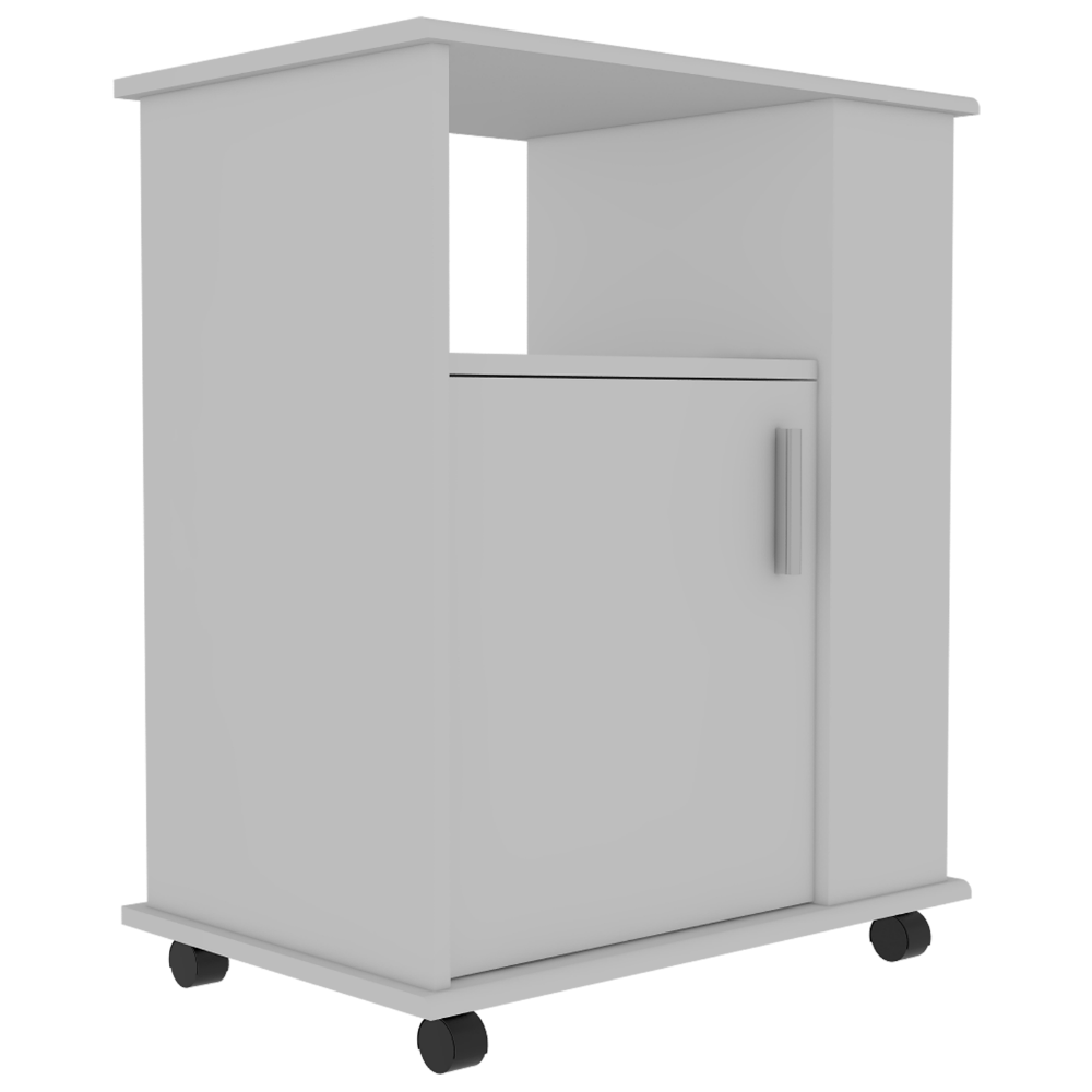 24-Inch Munich Microwave Pantry Cabinet with Single Door – Mobile Convenience