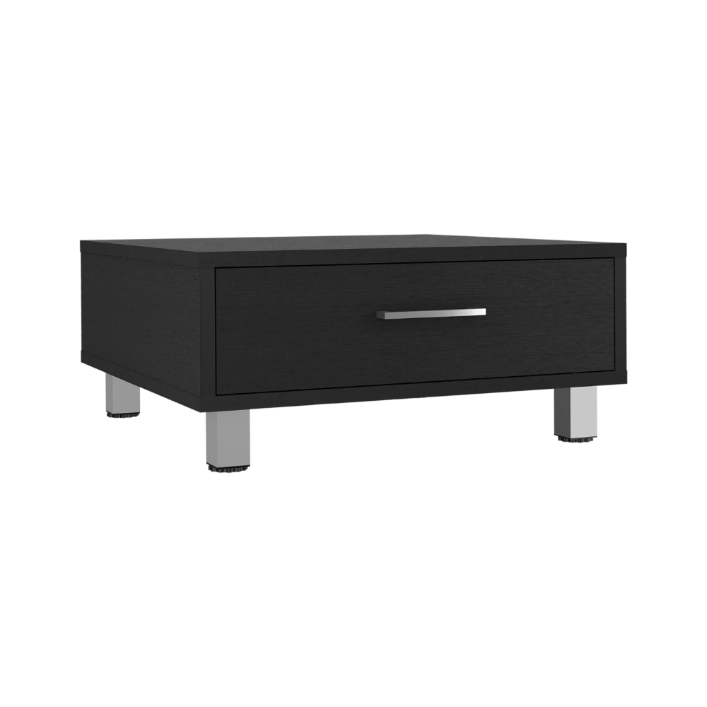 24-Inch Athens Coffee Table with 1-Drawer – Contemporary Metal Legs