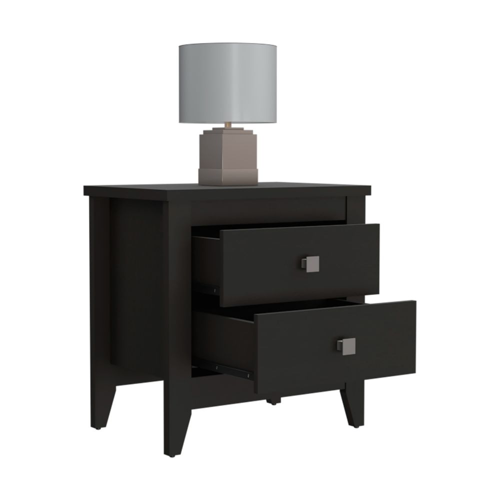 27-Inch Oasis Nightstand with 2-Drawer – Square Pull Handles