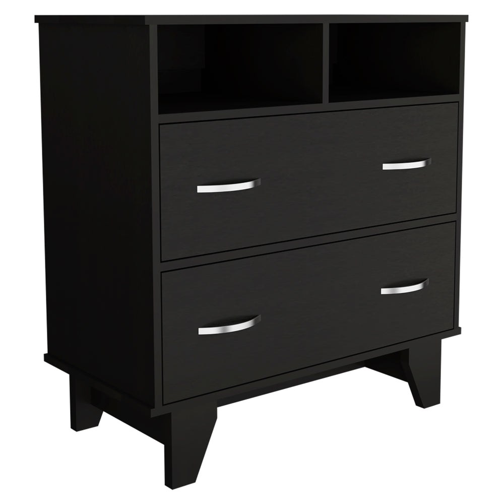 32-Inch Stamford Dresser with 2-Drawer and 2 Open Shelves – Open Display Shelf