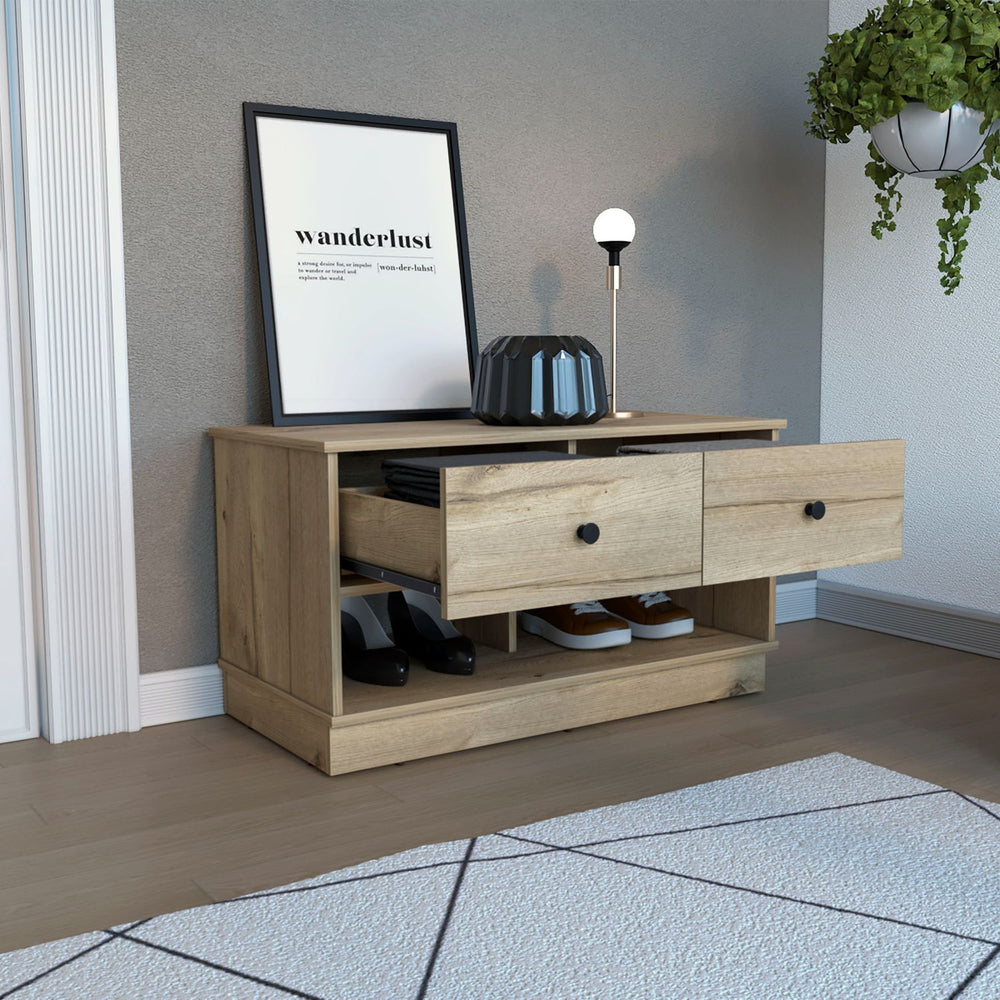 36-Inch Uranus Furniture with 2-Drawer and 2 Open Shelves – Open Storage Cubbies