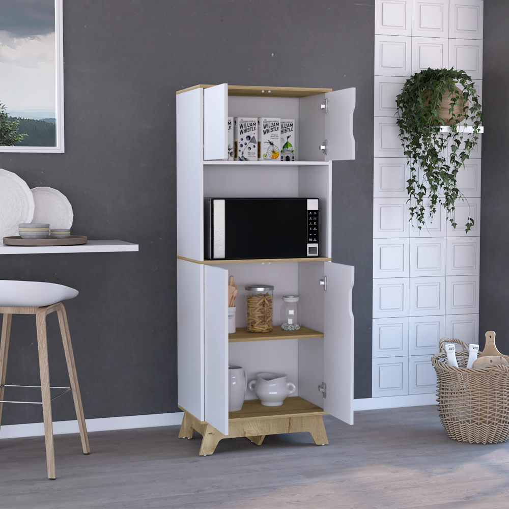 26-Inch Dahoon Microwave Pantry Cabinet with Double Door – Enclosed Cabinet Storage