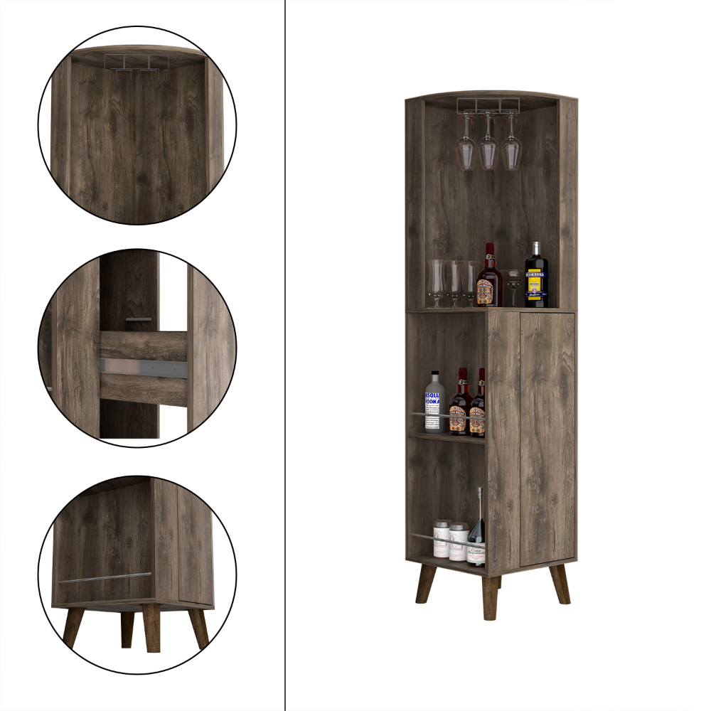 18-Inch Jaipur Corner Bar Cabinet with 1-Drawer – Corner-Fitting Design