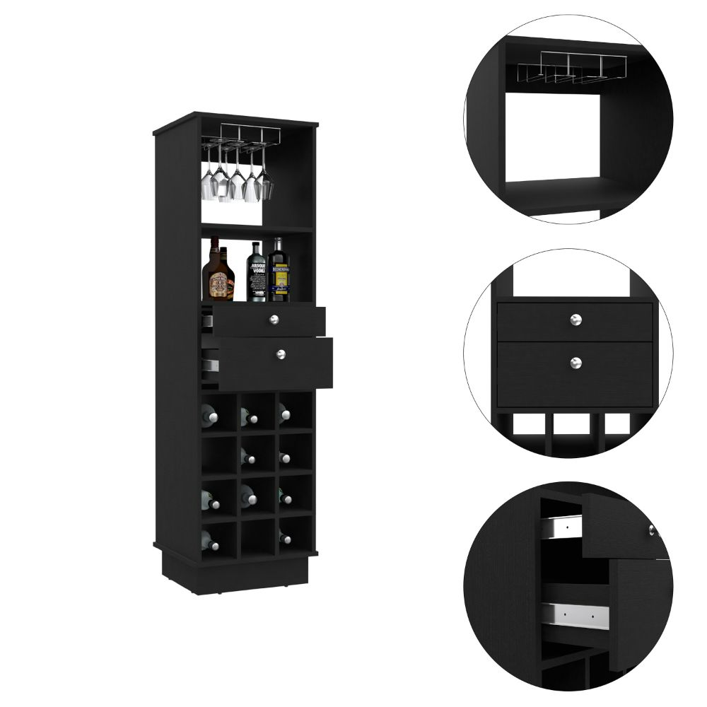 18-Inch Zircon Bar Cabinet with Wine Rack and 2-Drawer – Cubby Wine Storage