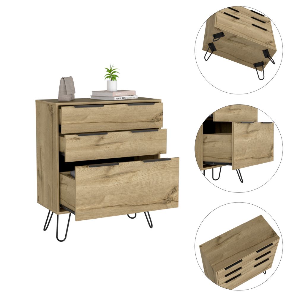 30-Inch Begonia Dresser with 3-Drawer – Space-Efficient Footprint