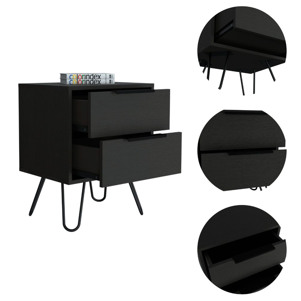 18-Inch Begonia Nightstand with 2-Drawer – Durable Construction