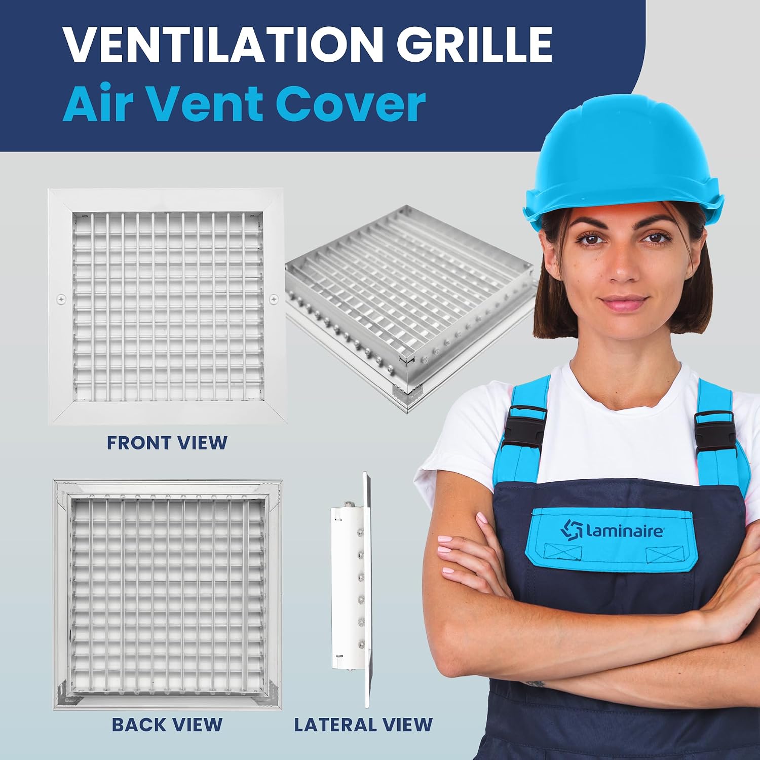 Laminaire Double Deflection Supply Grille – Adjustable Aluminum HVAC Vent Cover