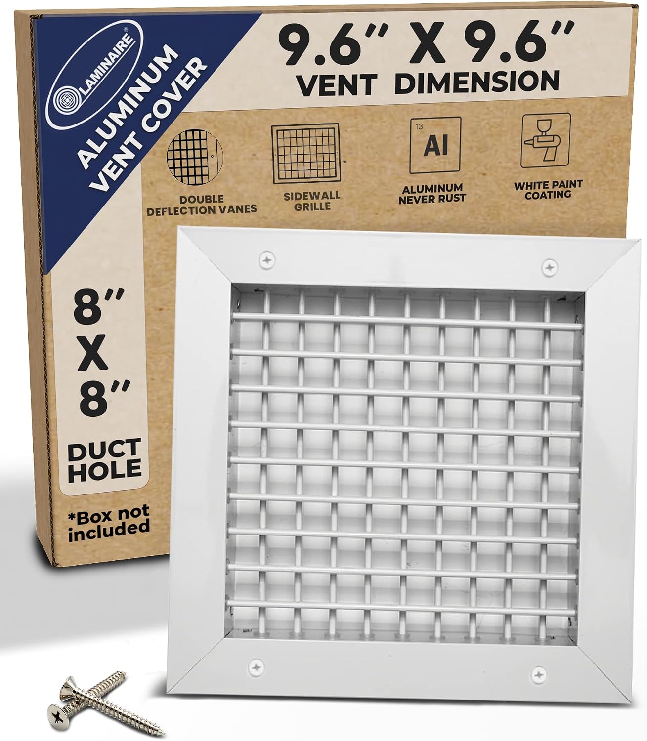 Laminaire Double Deflection Supply Grille – Adjustable Aluminum HVAC Vent Cover