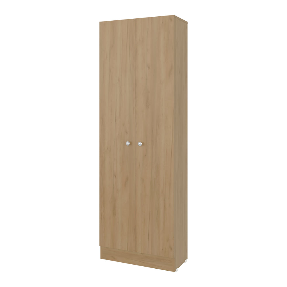 Dakari Multistorage Storage Cabinet with Double Door and 5 Open Shelves – Natural Oak / Black Wengue Manufactured Wood