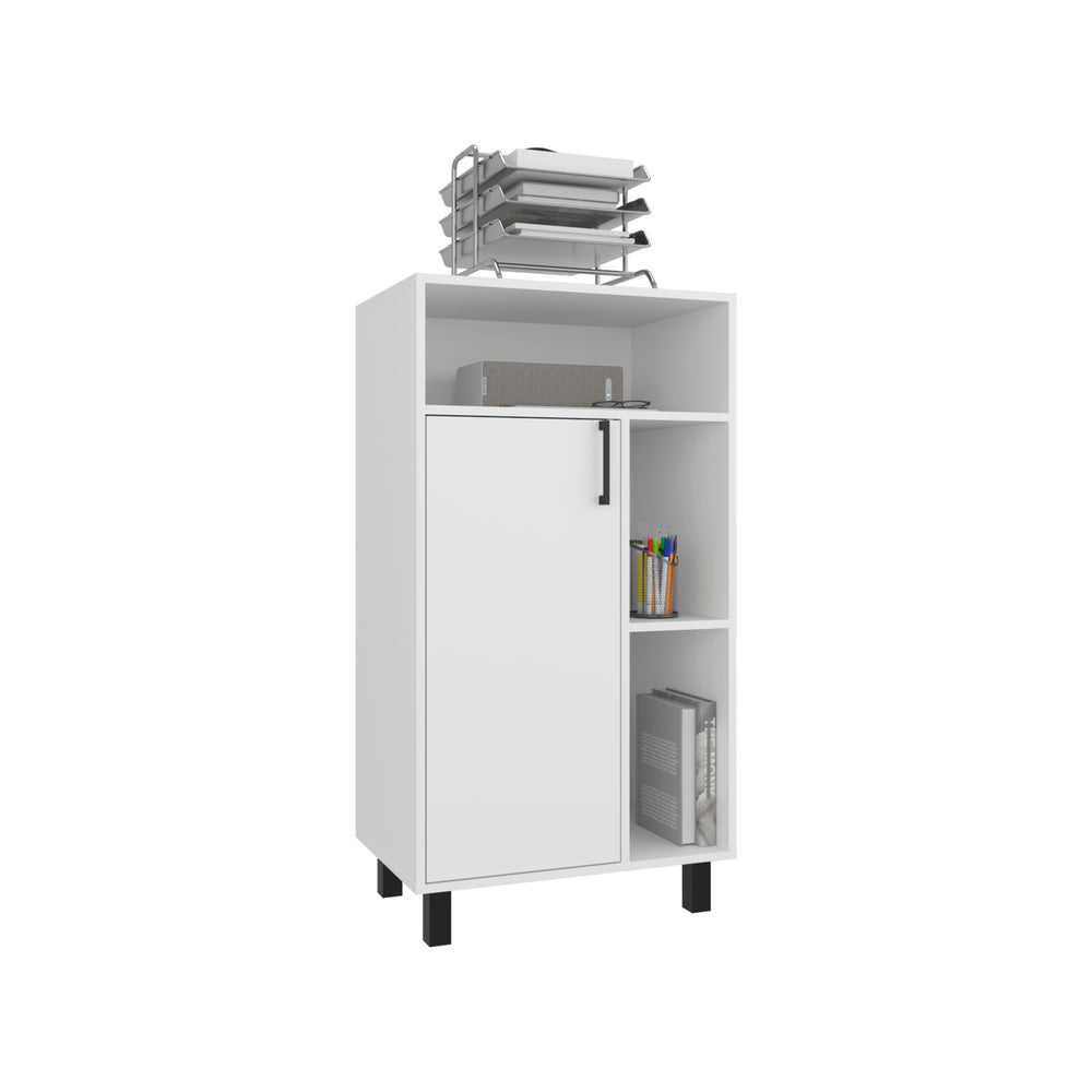 24-Inch Dewar Base Storage Cabinet with Single Door and 5 Open Shelves – Office-Ready Footprint