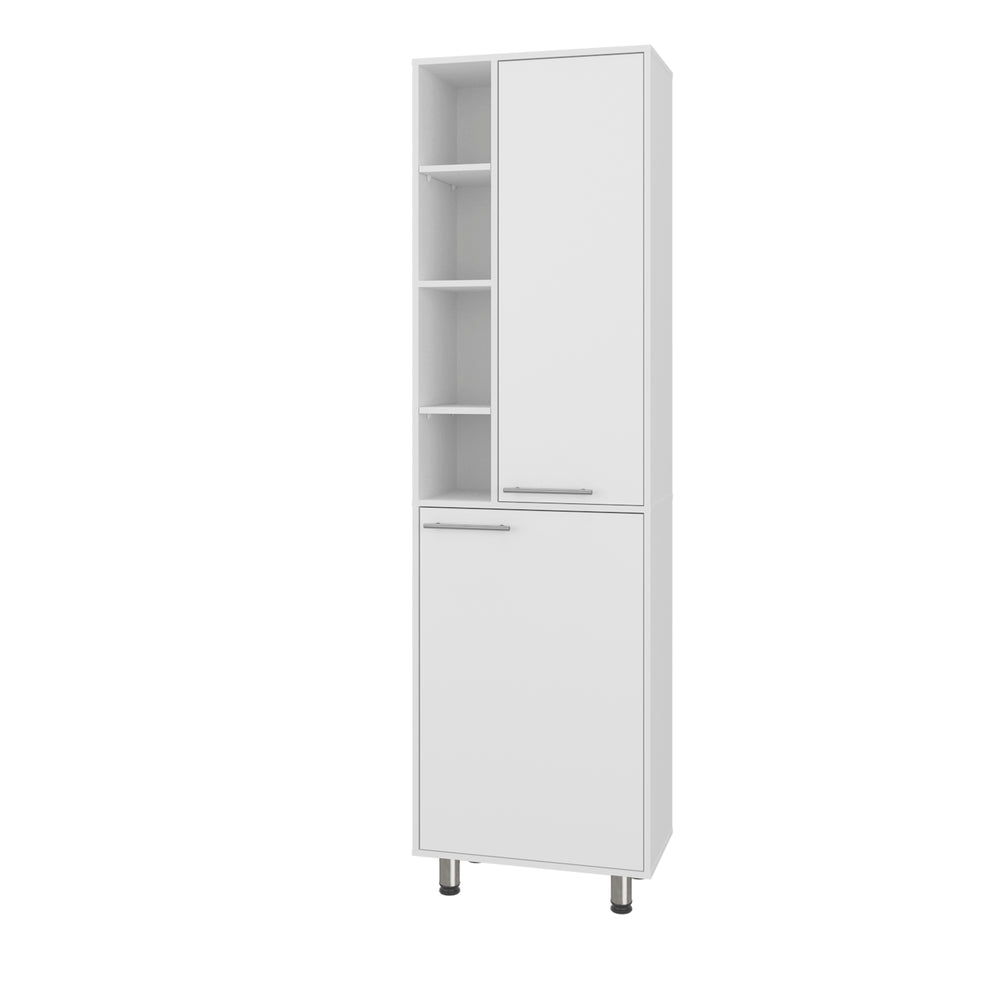 23-Inch Enetai Kitchen Pantry Cabinet with Double Door and 9 Open Shelves – Space-Saving Footprint