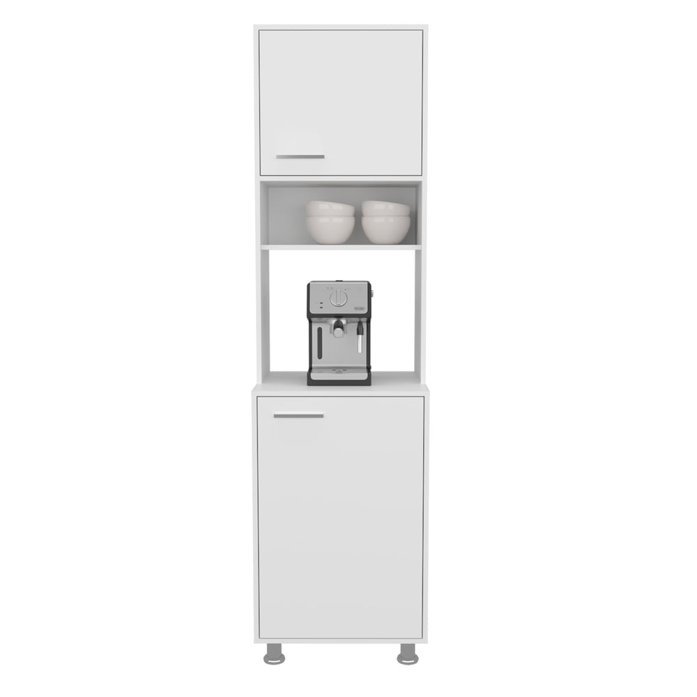 21-Inch Posen Kitchen Pantry Cabinet with Double Door and 5 Open Shelves – Durable Construction
