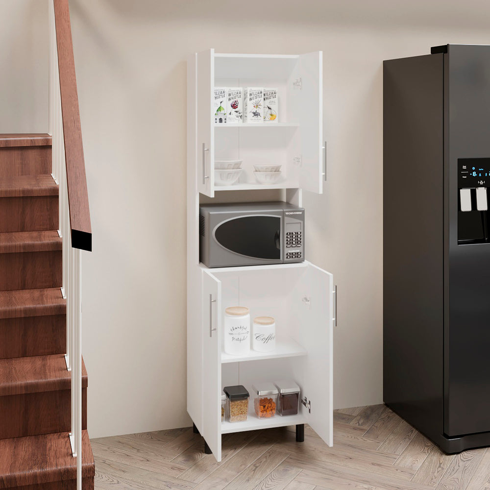22-Inch Olivet Kitchen Pantry Cabinet with 4 Open Shelves – Flexible Cabinet Storage