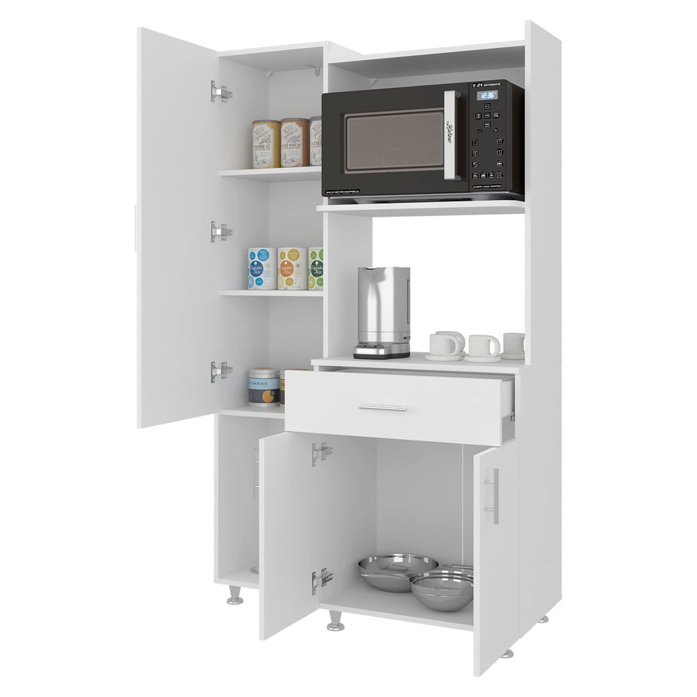 39-Inch Talmo Storage Cabinet with 6 Open Shelves – Tall Pantry Storage
