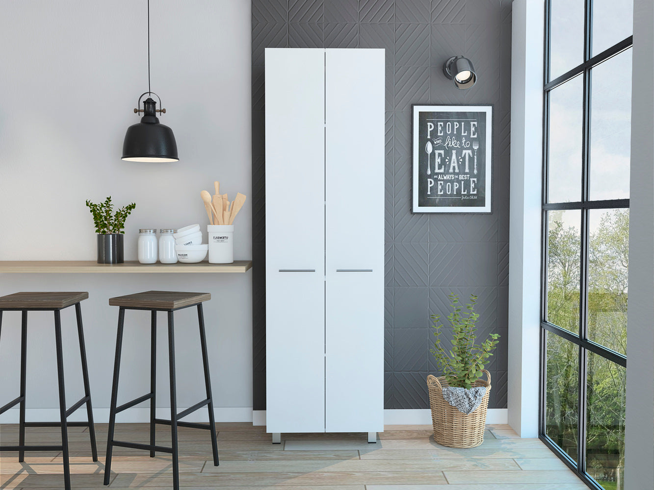 Collins Pantry Cabinet, Five Interior Shelves