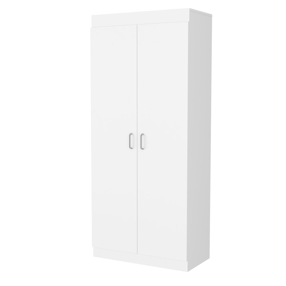 Chad Pantry Cabinet with Double Door and 5 Open Shelves – Floor-to-Ceiling Storage
