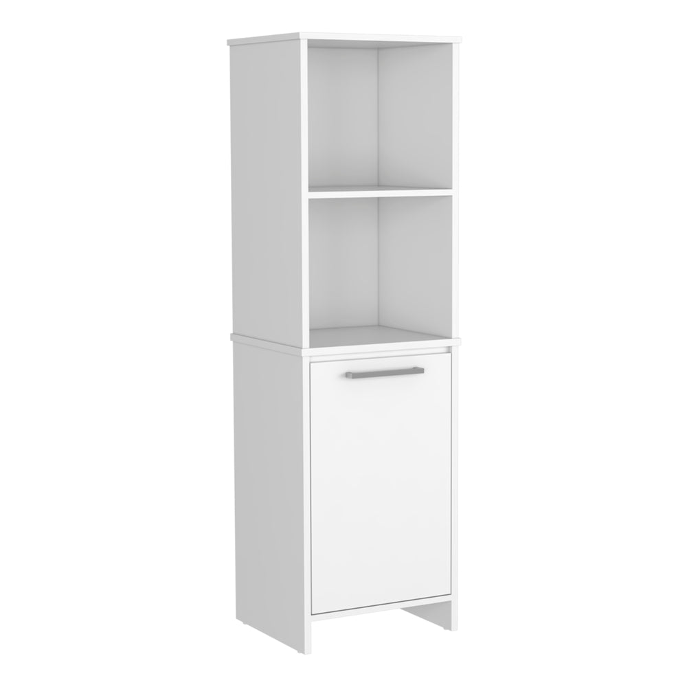 Romulo Kitchen Pantry Cabinet with Single Door – Open Shelf Storage