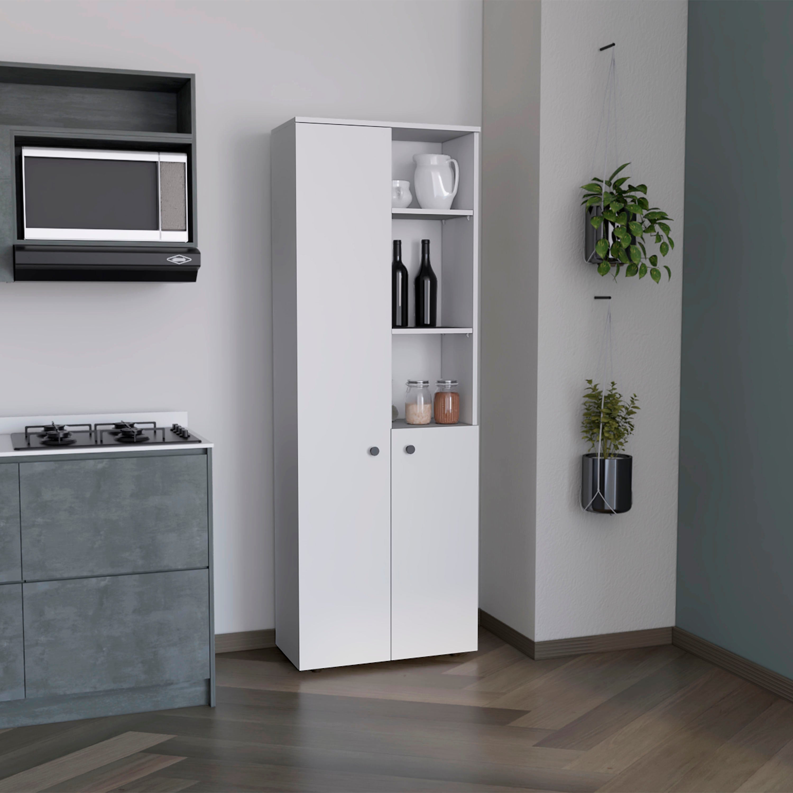 Riner Multistotage with Five-tier storage shelves and Two doors