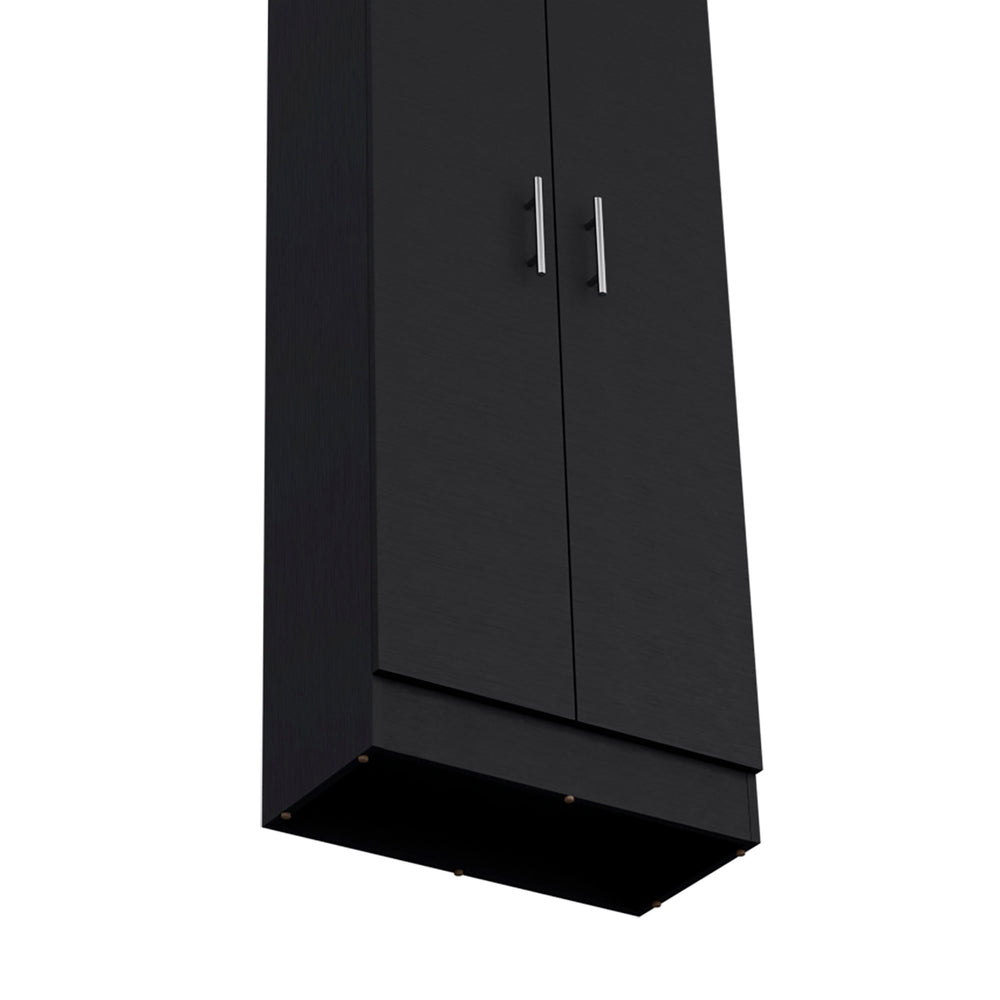 24-Inch Teller Pantry Cabinet with 5 Open Shelves – Durable Easy-Clean Finish