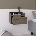 DEPOT E-SHOP Winchester Floating Nightstand, Modern Dual-Tier Design with Spacious Single Drawer Storage, Dark Brown