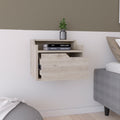 DEPOT E-SHOP Winchester Floating Nightstand, Modern Dual-Tier Design with Spacious Single Drawer Storage, Light Gray