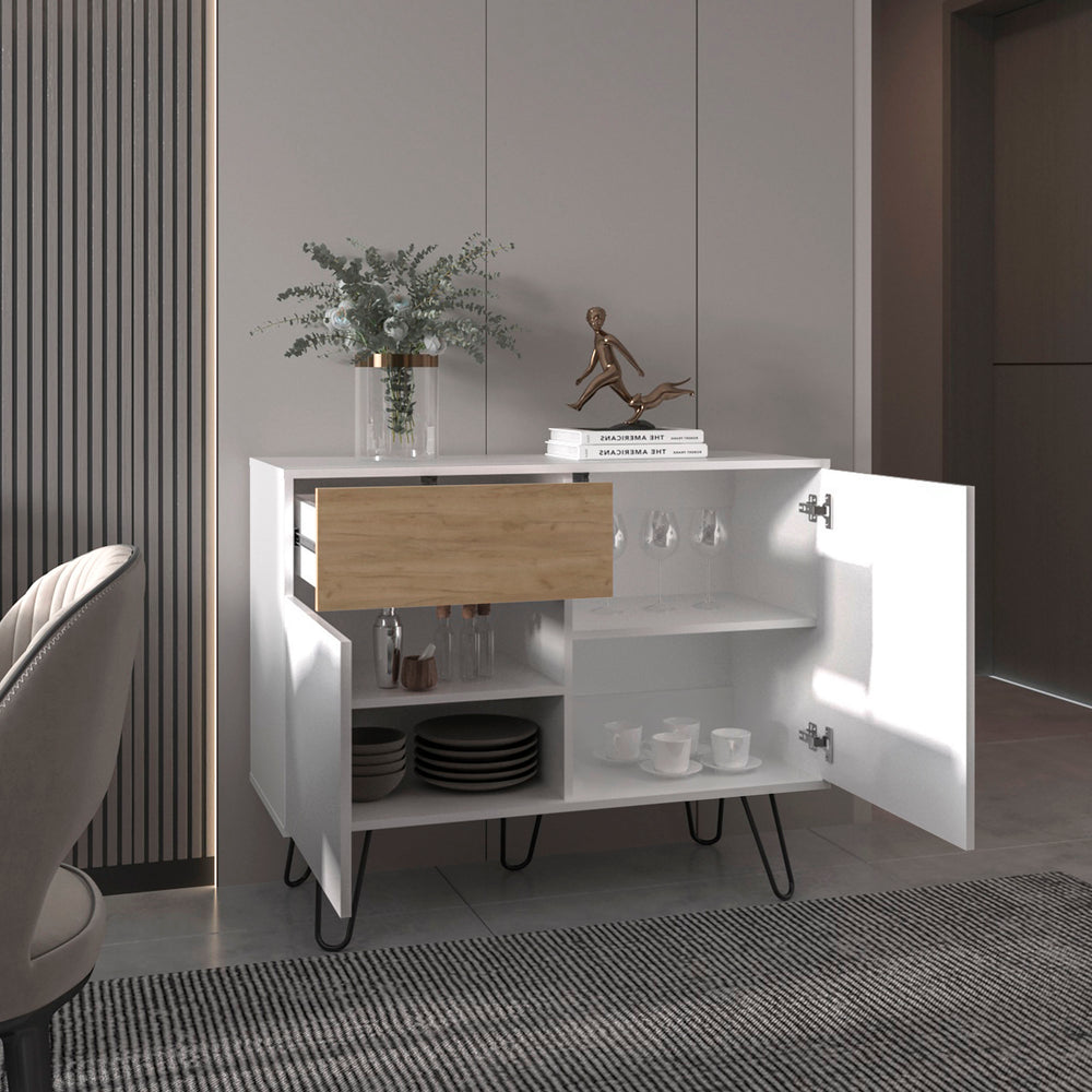 39-Inch Chelan Sideboard Furniture with 1-Drawer and Double Door – Upper Storage Drawer