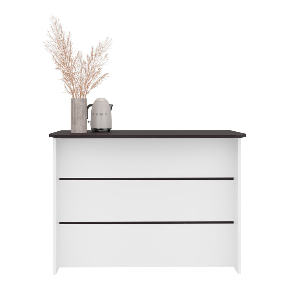 47-Inch Gravette Kitchen Island with 3 Open Shelves – Counter-Height Design