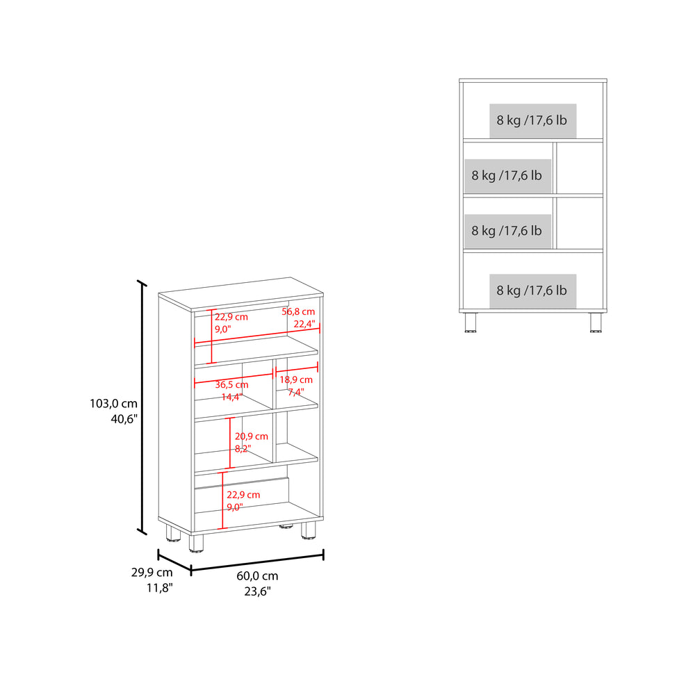 12-Inch Akiak Ladder Bookcase with 6 Open Shelves – Indoor Use And Assembly Required