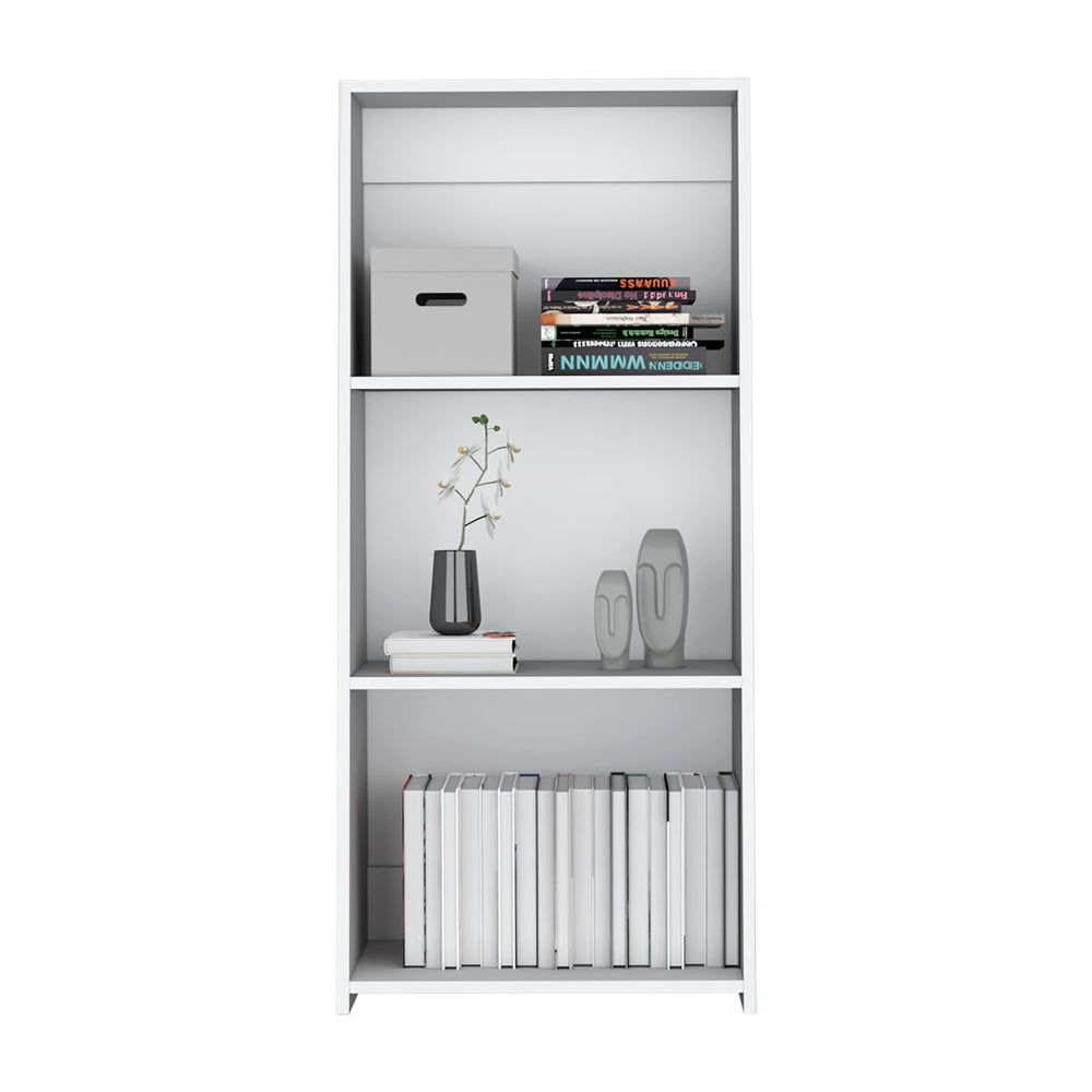 21-Inch Gakona Ladder Bookcase with 3 Open Shelves – Freestanding Upright Footprint