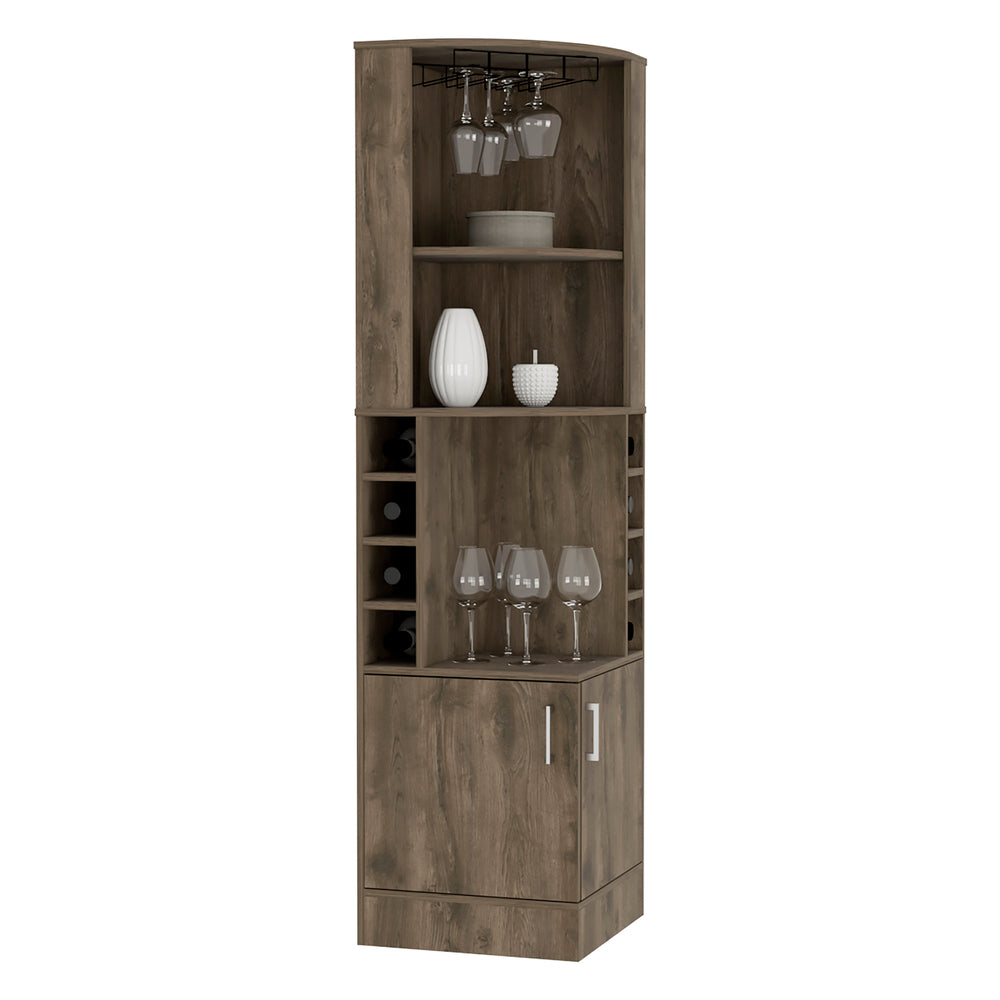 18-Inch Egina Bar Cabinet with 2 Open Shelves – Stemware Storage Rack