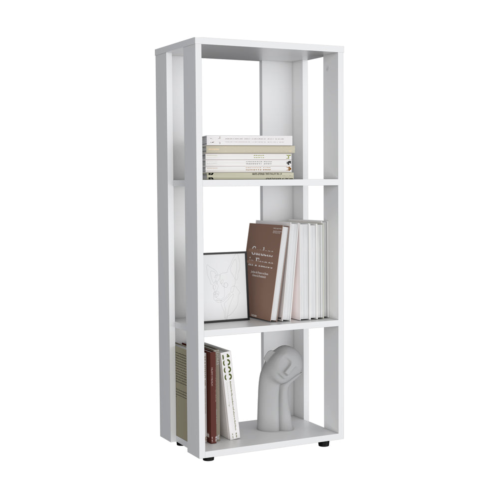 Laurier Office Library, Compact Open-Shelf Bookcase for Home Office and Living Room Storage – White Manufactured Wood Finish