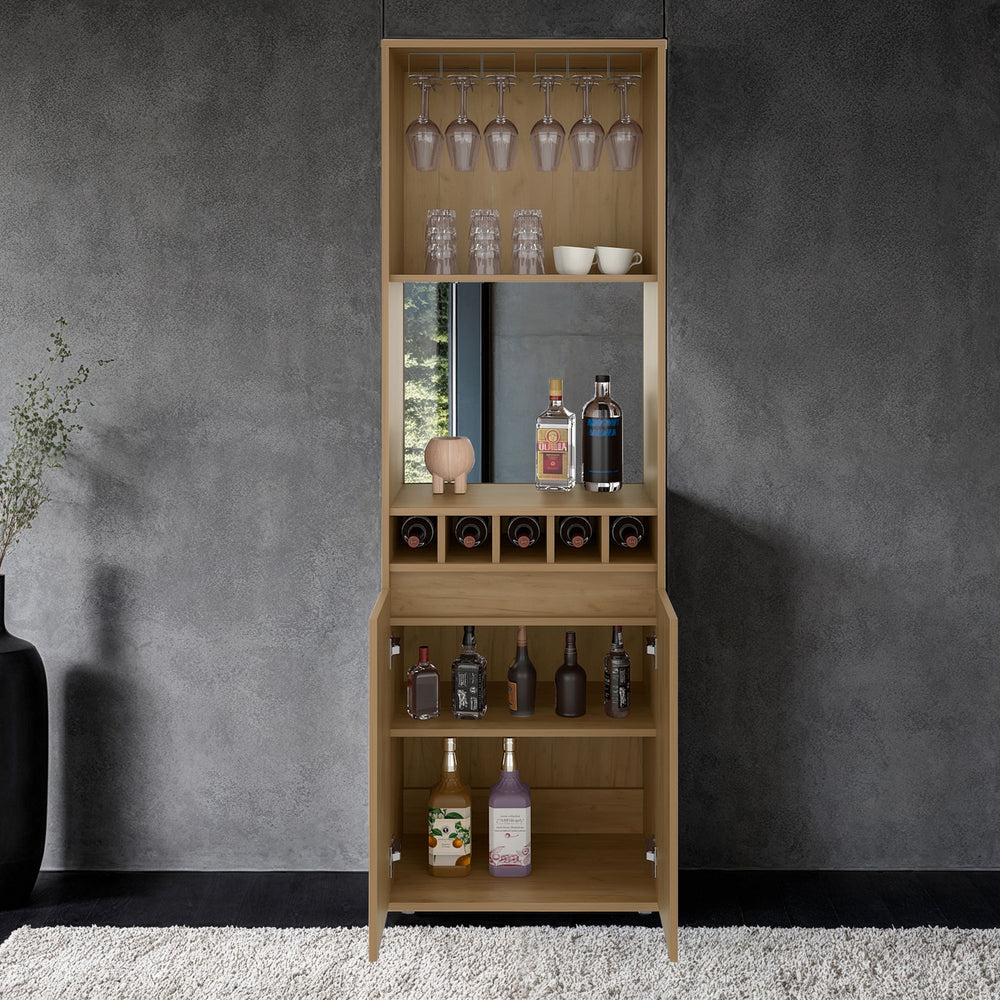 23-Inch Dallas Storage Cabinet with Wine Rack and Double Door – Wine Glass Rack