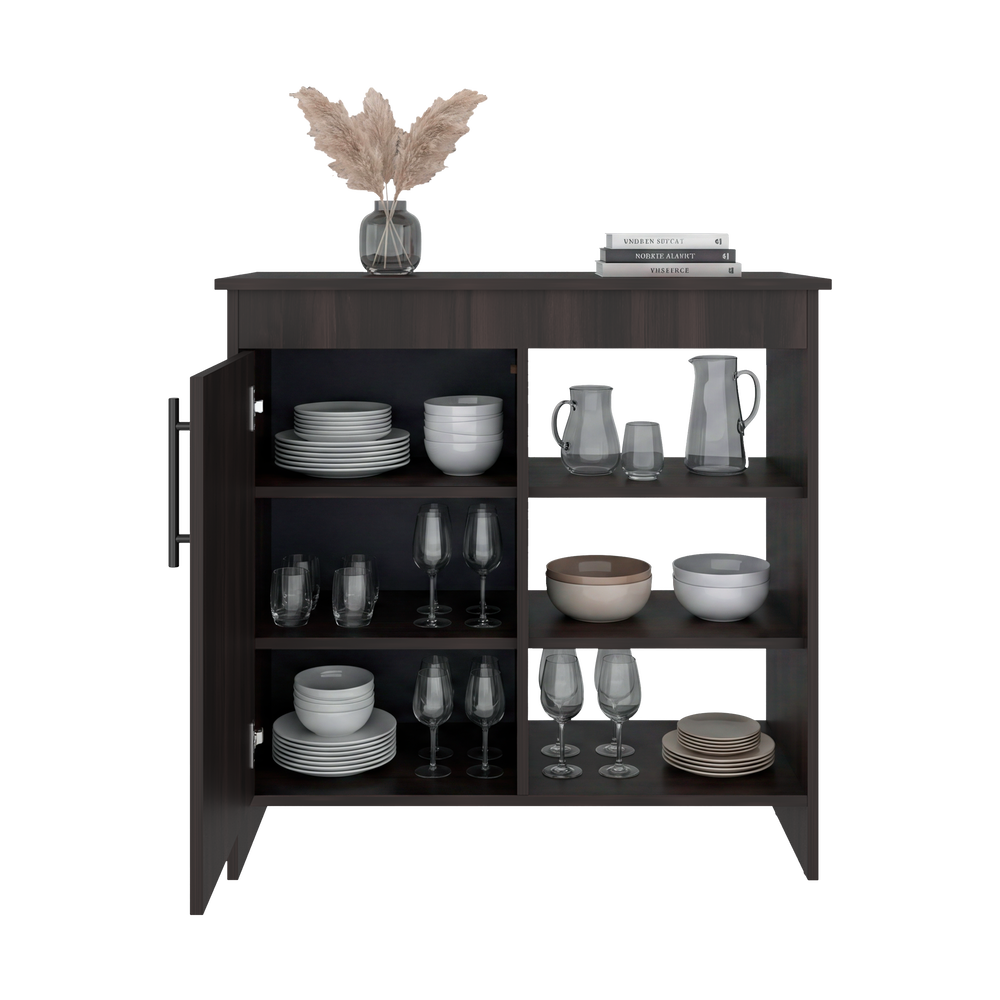 32-Inch Peletier Modern Sideboard Cabinet with Open & Enclosed Storage Shelves – Assembly Required, Indoor Residential Use