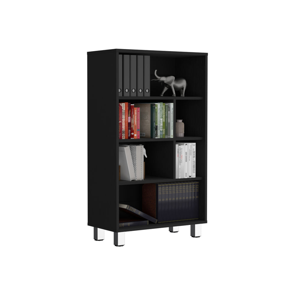 12-Inch Akiak Ladder Bookcase with 6 Open Shelves – Sectioned Storage Cubbies