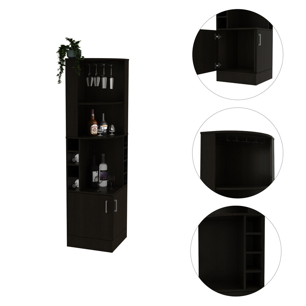 Egina Corner Bar Cabinet – Corner-Ready Footprint