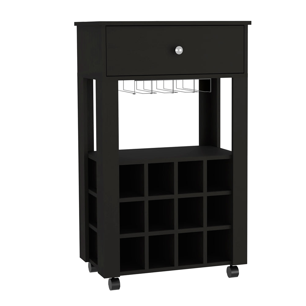 23-Inch Margh Bar Cart with Wine Rack – Stemware Wine Glass Rack